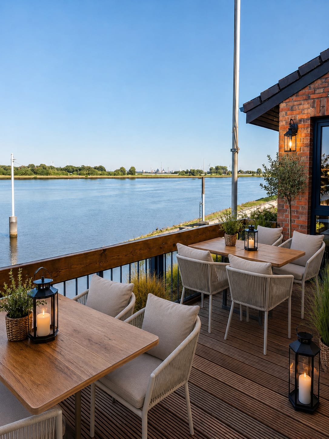 Blick über das Wasser von der Terrasse